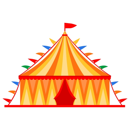 Carnival Circus Theme Tent Transparent Sticker